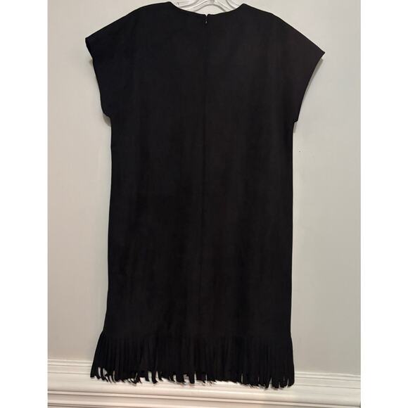 Chico's Black Faux Suede Dress Fringe Western Country Concert 0.5 Size 6 NWT - Picture 3 of 8